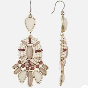 Lucky Brand Seed Bead Statement Earrings Gold